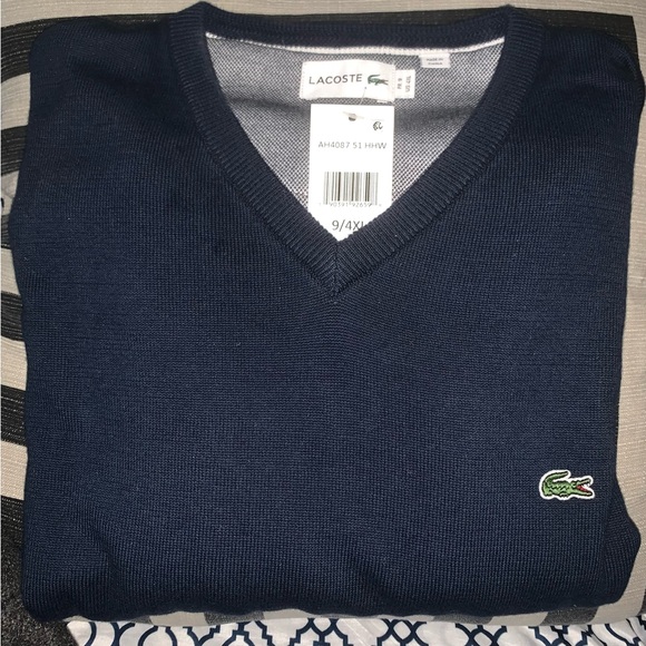 Lacoste Other - NWT Lacoste Men's Navy blue V-Neck Sweater